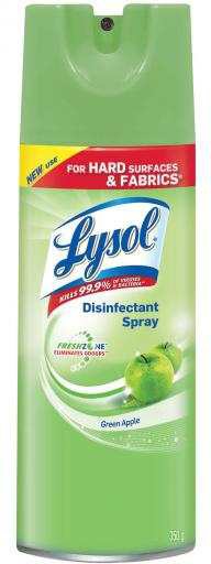 Lysol - 350 gm Green Apple Disinfectant Spray, 12Btl/Cs - RBG77785