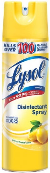 Lysol - 350 gm Lemon Breeze Disinfectant Spray, 12Btl/Cs - RBG87870
