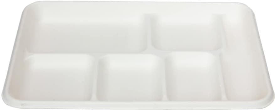 RiteEarth - 6 Compartment Bagasse Lunch Tray, 400/cs - T106