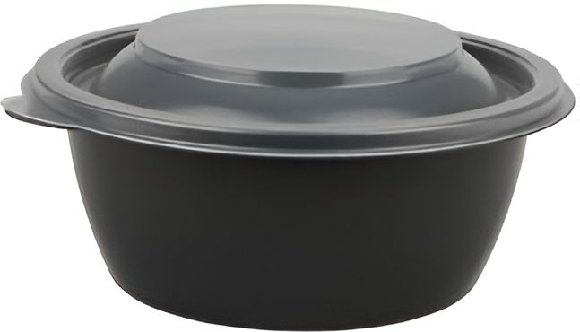 Sabert - 16 Oz Black Small Round Container, 500/Cs - 75116B500