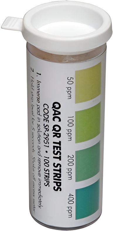 Spartan - 50-400 ppm Quat Disinfectant Test Strips, 100pk - 983800
