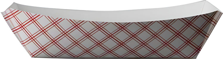 Specialty Quality Packaging - #1000, 10 lb Rectangle Red Plaid Food Tray, 500/Pk - 8110
