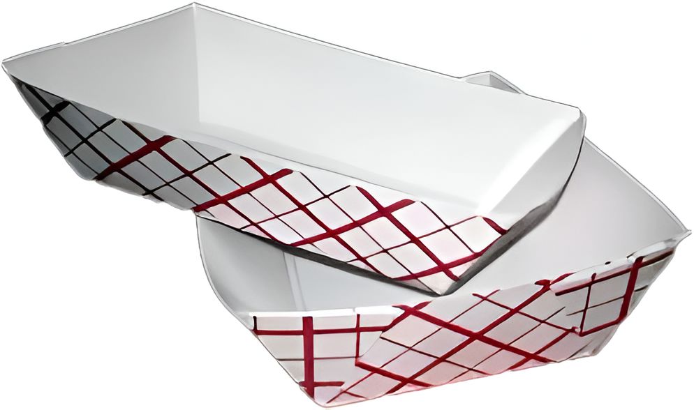 Special Quality Packaging - #200, 2 Lb Rectangle Red Plaid Food Tray, 250/Pk - 8702