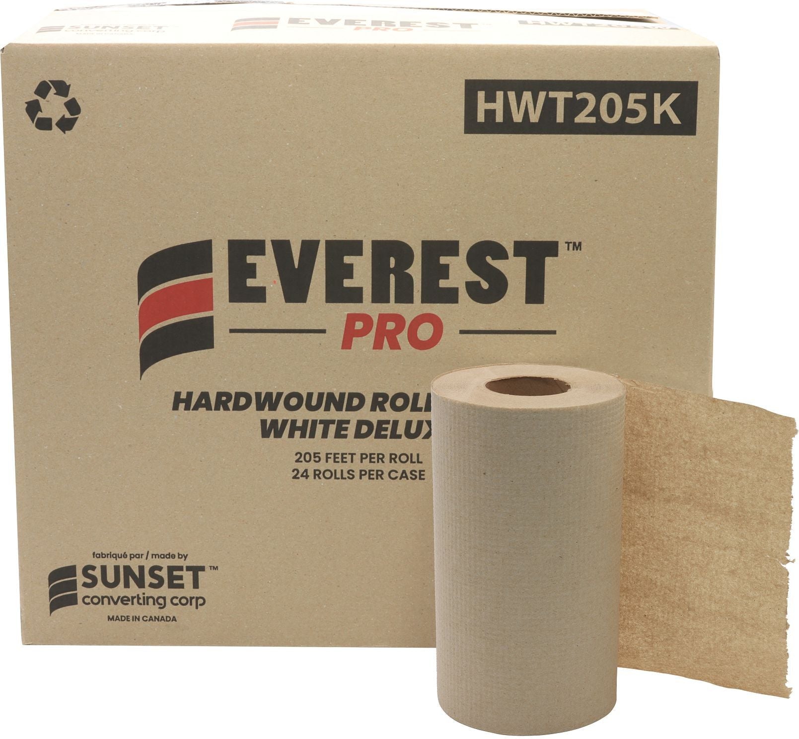 Everest Pro - 205 Feet Kraft Roll Towel, 24 Rl/Cs - HWT205K