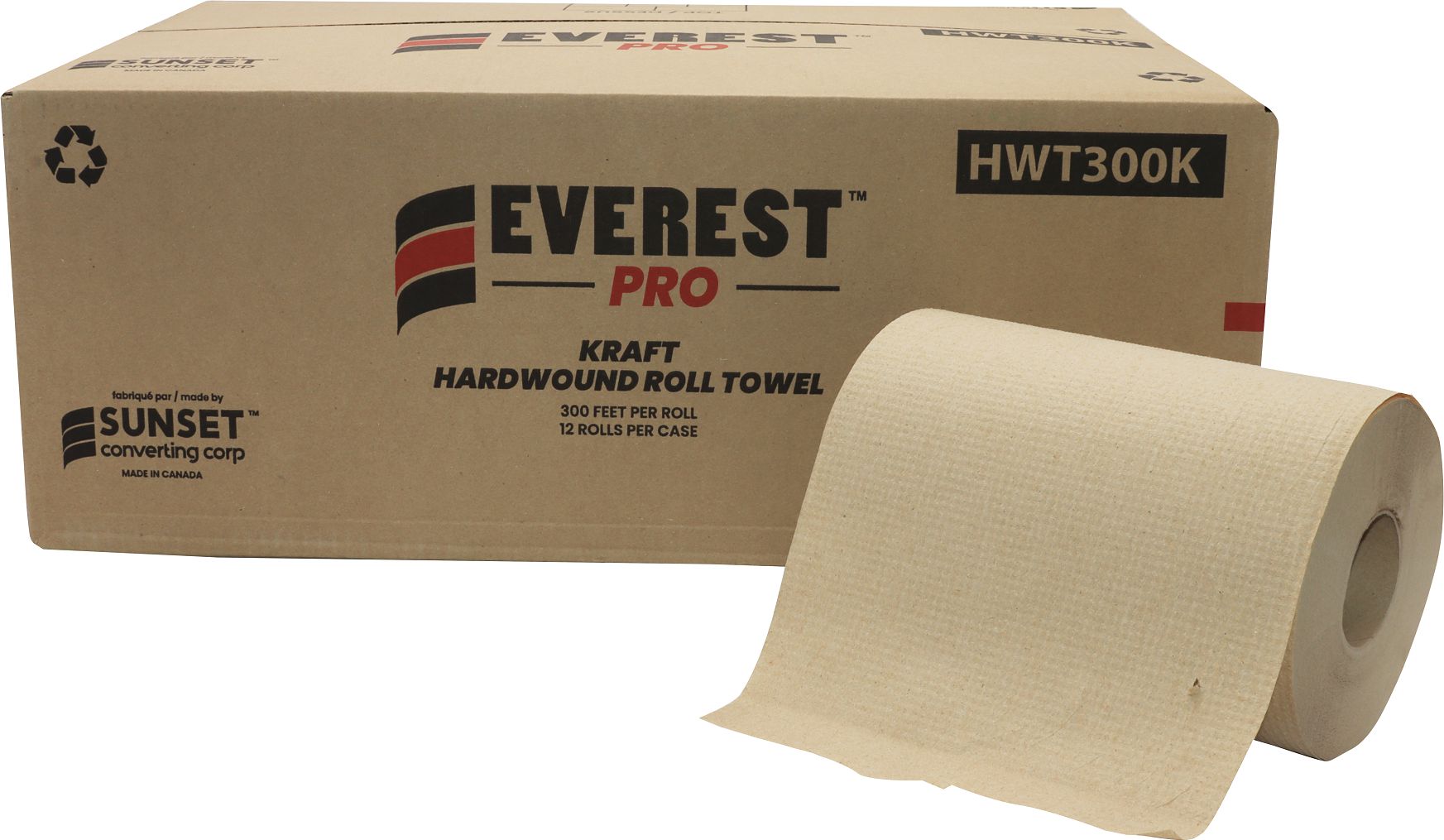 Everest Pro - 300 Feet Kraft Roll Towel, 12 Rl/Cs - HWT300K