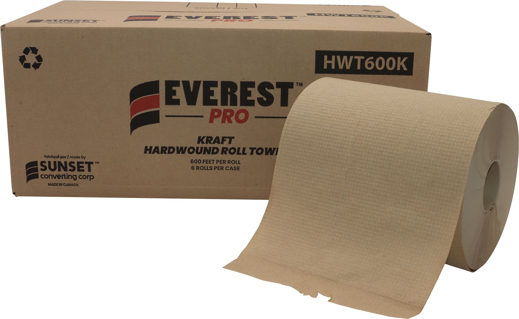 Everest Pro - 600 Feet Kraft Roll Towel, 6 Rl/Cs - HWT600K