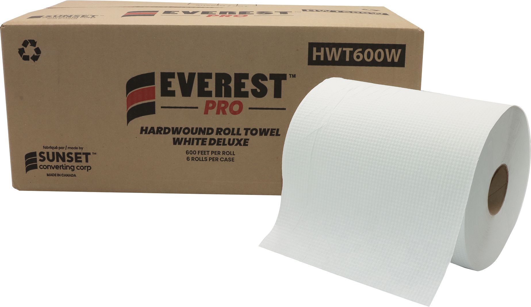Everest Pro - 600 Feet White Roll Towel, 6 Rl/Cs - HWT600W