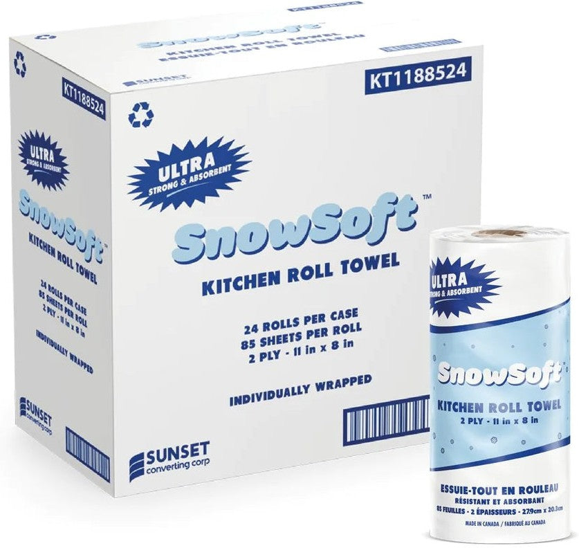 Snow Soft - 85 Sheet Household Roll Towel, 24 Rl/Cs - KT1188524