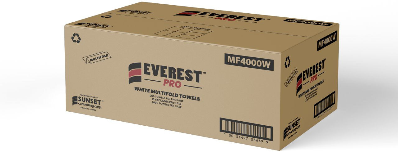 Everest Pro - Multifold White Hand Towel, 4000/Cs - MF4000W