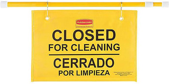 TiSA - Yellow Closed For Cleaning Sign, 48/cs - TS0027