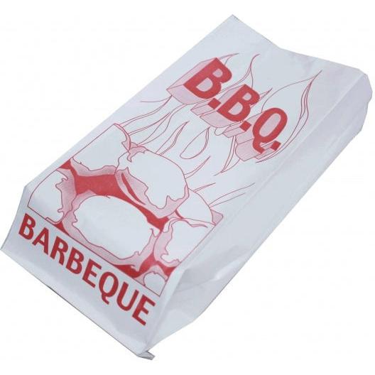 Atlas Paper Bag - 7 x 3.25 x 14" Large Stock Print BBQ Foil Bags, 500/Cs - 2043004 (Special Order Item)