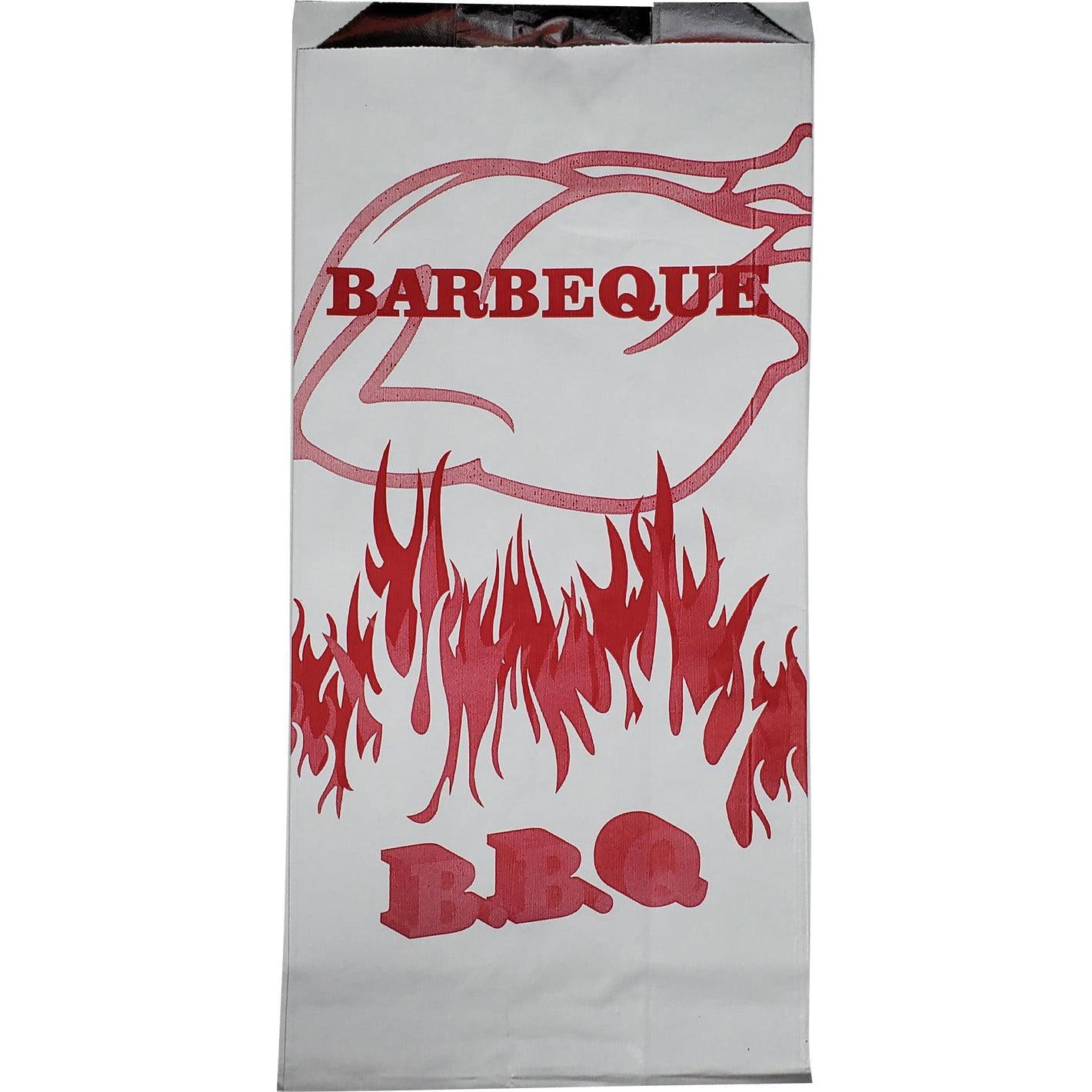 Atlas Paper Bag - 5.5 x 3.5 x 12" Medium Stock Print BBQ Foil Bags, 1000/Cs - 2053006
