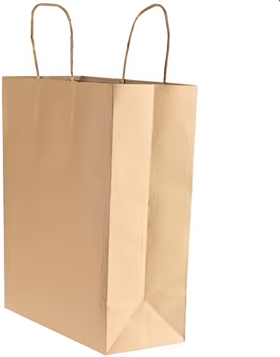 Kari Out -  12.99" x 6.89" x 16.81" Large Kraft Rope Handle Paper Shopping Bags,250/Bn  - 1200130