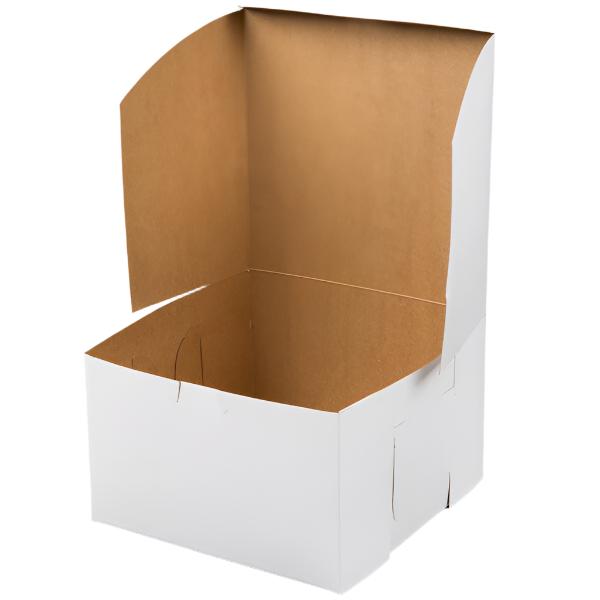 8" x 8" x 5" White Cake/Bakery Box, 200 Per Case - 100210