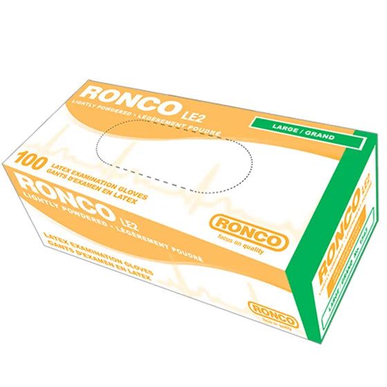 Ronco - Powder Free Latex Gloves LE2 Large 100/bx, 10bx/cs - RNC1843