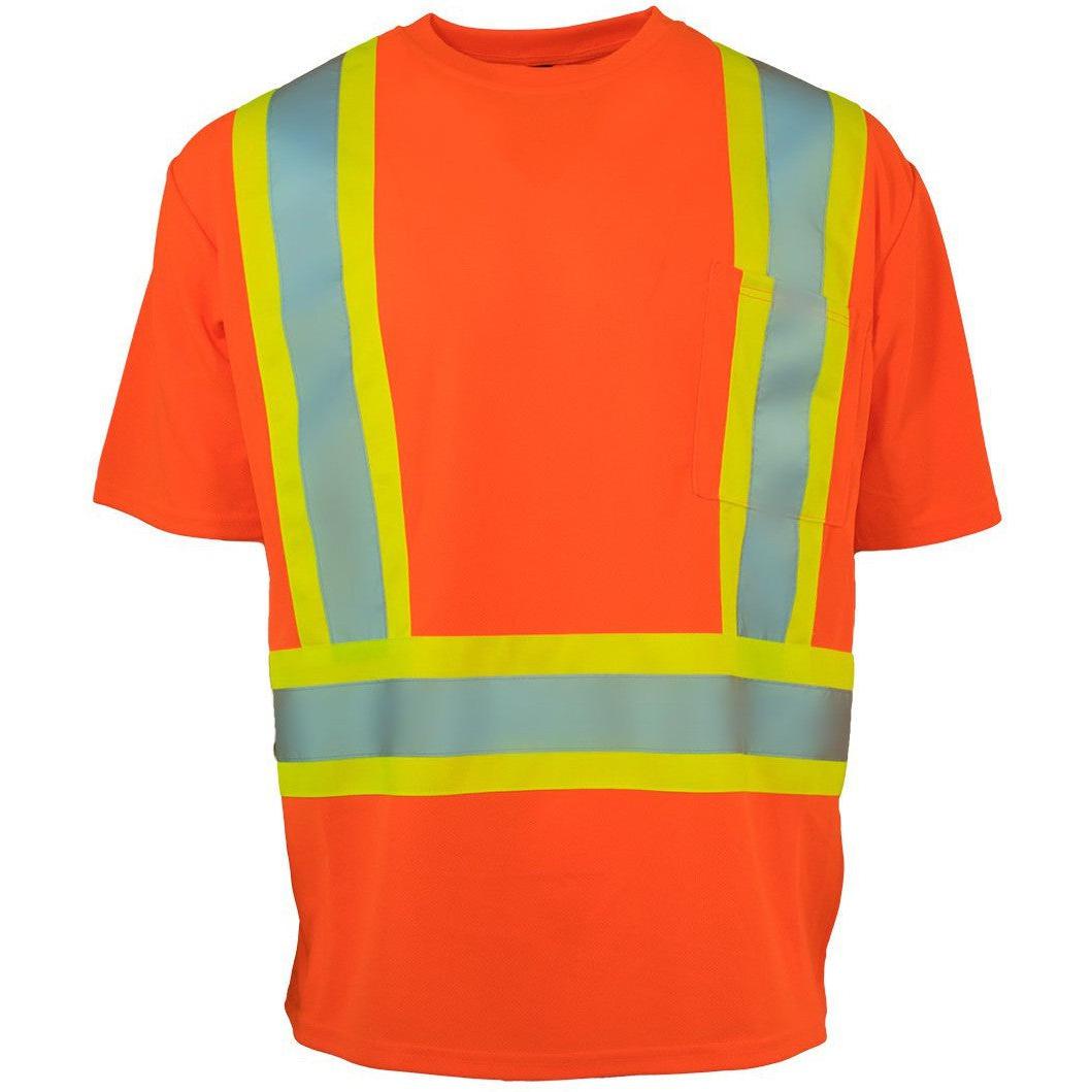 Forcefield - Hi Visibility Orange Medium Neck Short Sleeve Crew Safety T-Shirt - 022BESAM