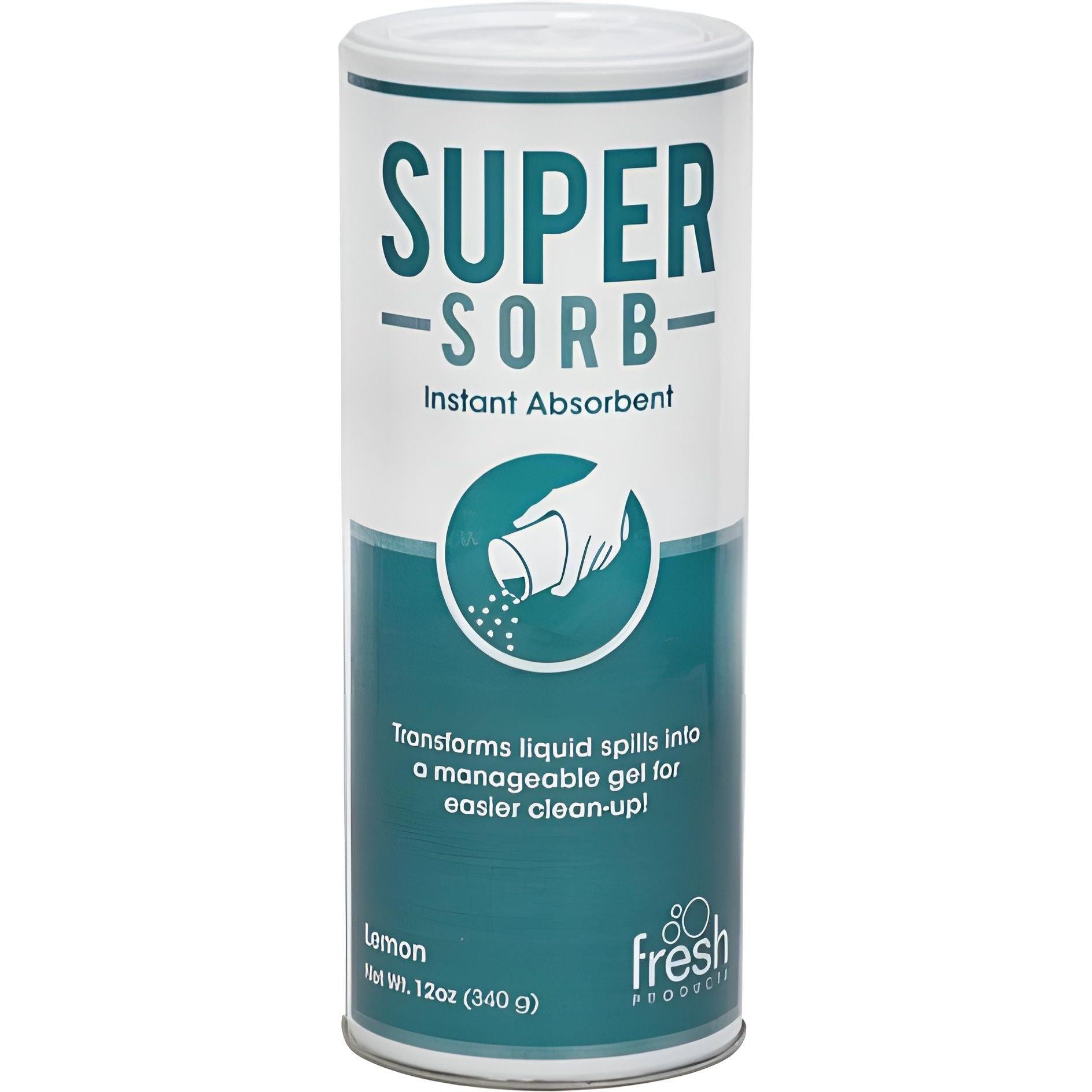 Fresh Products - Supersorb Instant Spill Liquid Absorbent Powder Lemon Scented, 12 Oz Per Can - 185839