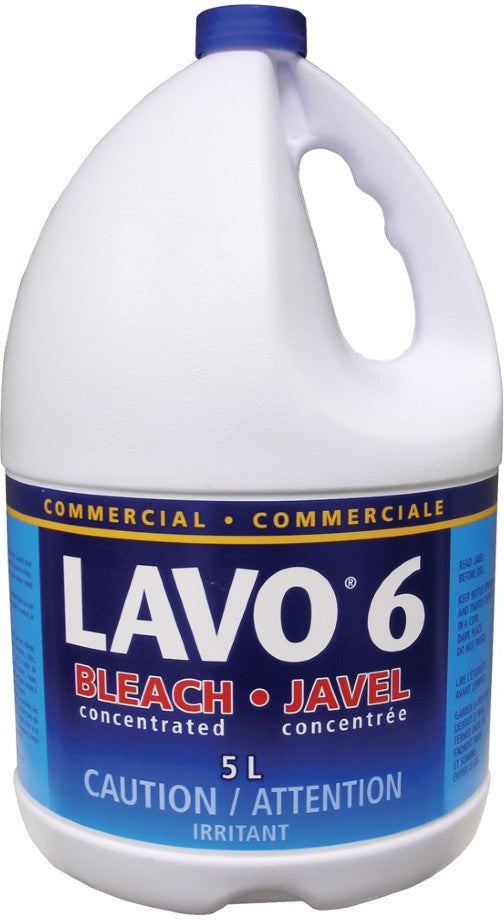 Lavo - 5 L Pro 6% Chlorine Bleach Unscented, 3Jug/Cs -57581006