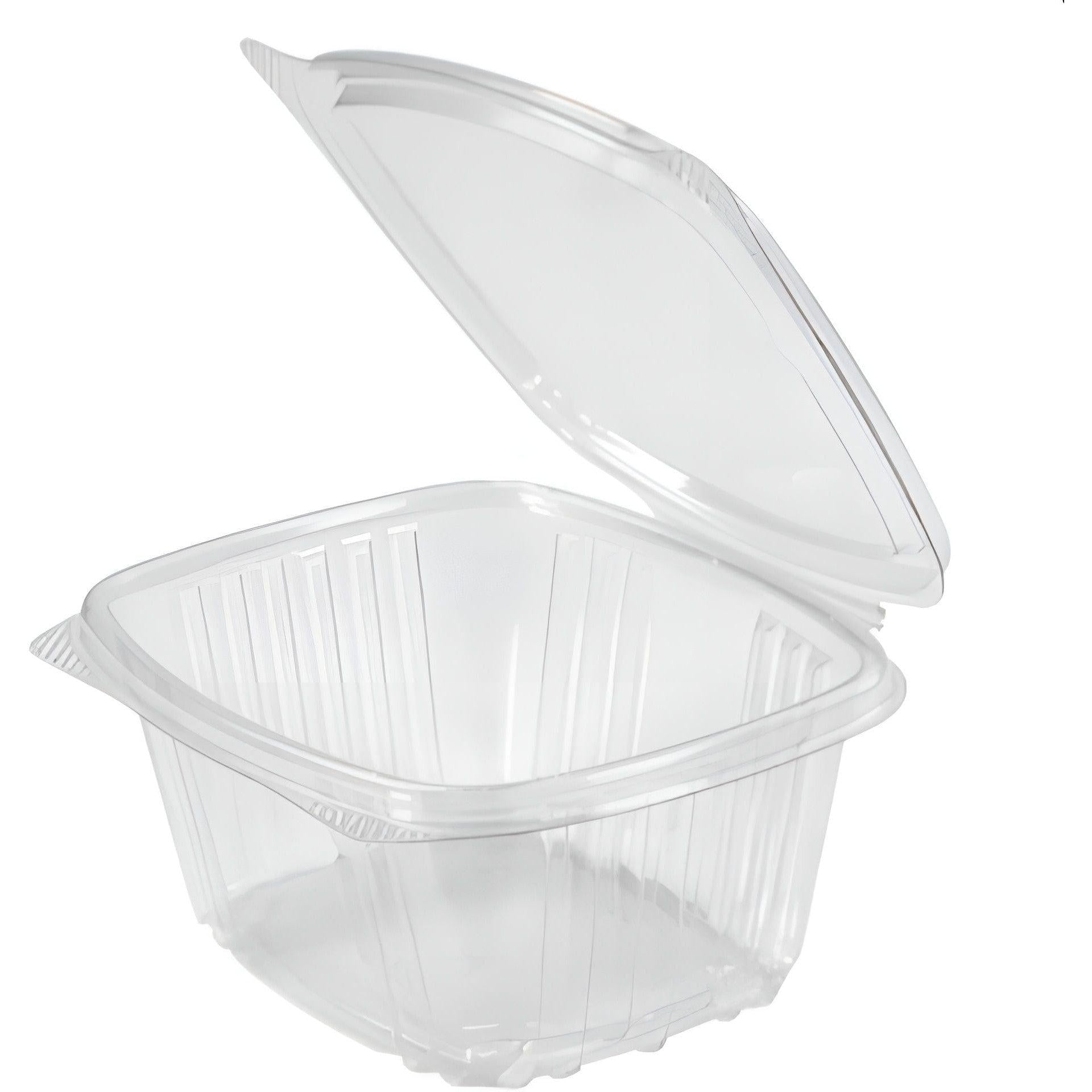 Genpak - 5.38" x 4.5" x 2.63", Clear 16 Oz Plastic Hinged Container, 200 Per Case - AD16