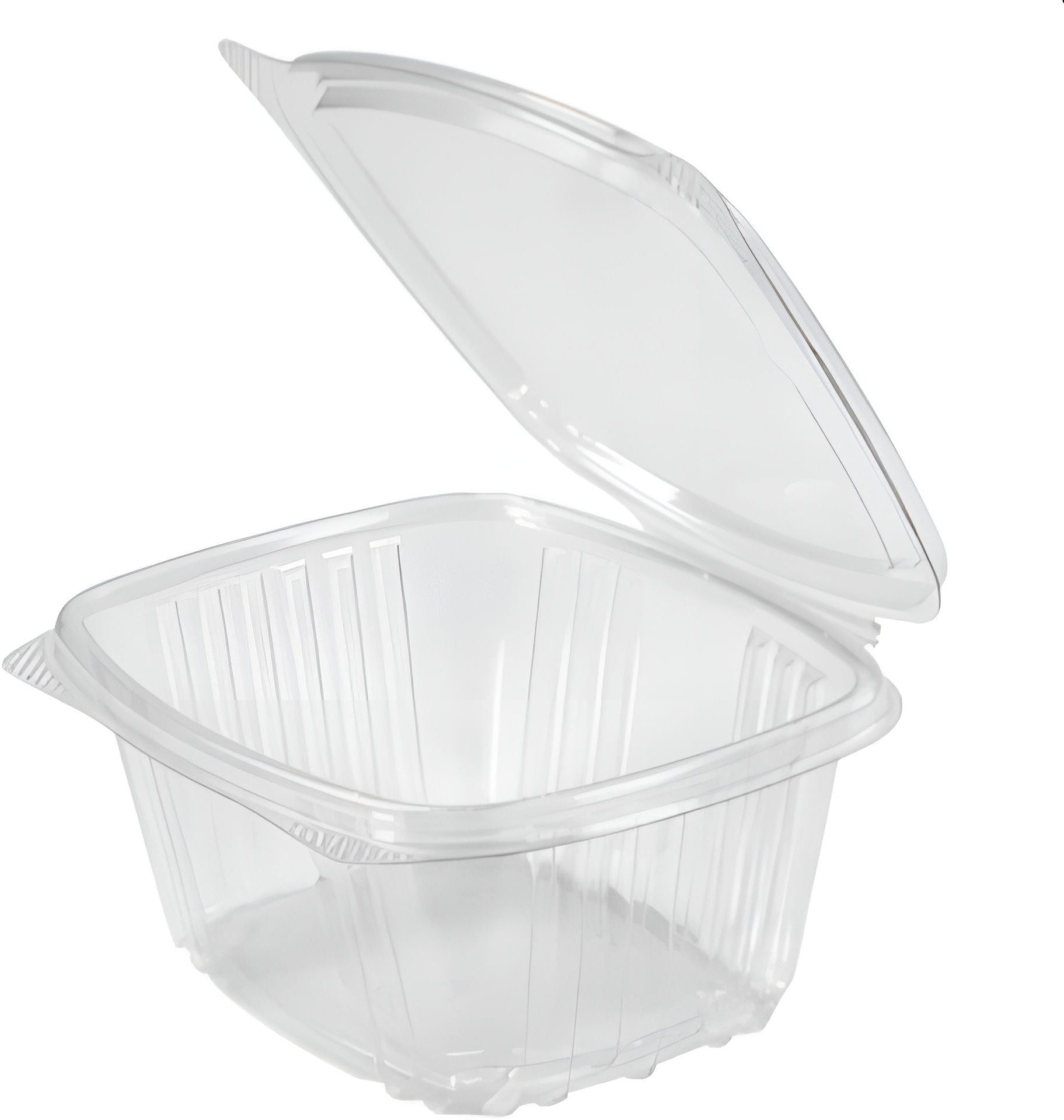 Genpak - 5.38" x 4.5" x 2.63", Clear 16 Oz Plastic Hinged Container, 200 Per Case - AD16