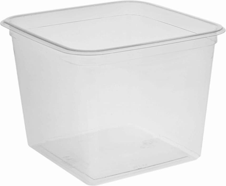 Pactiv Evergreen - 6" Recycled Plastic Square Clear 60 Oz Container Compartment, 180/Cs - Y6S60