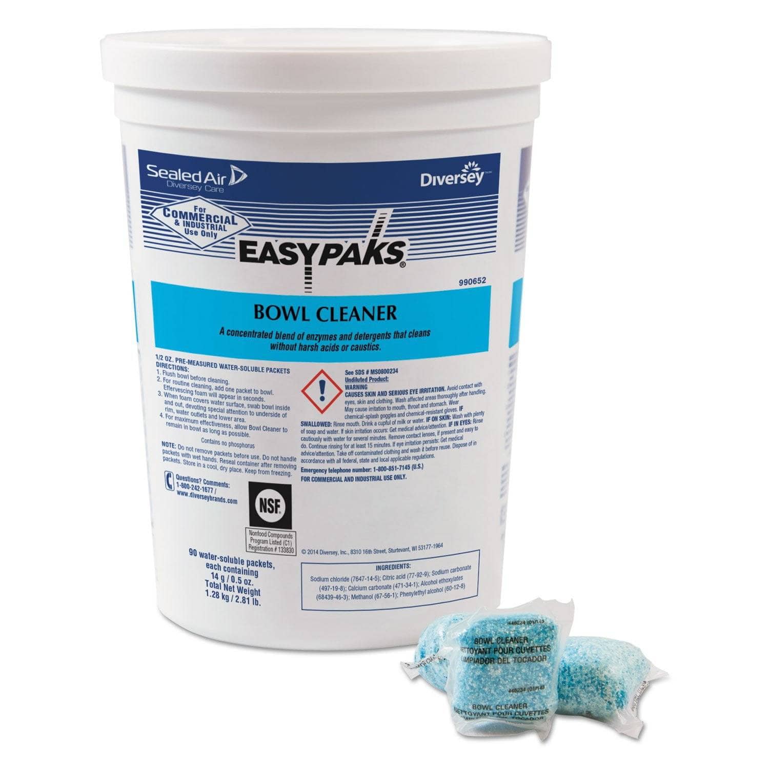 0.5 Oz Easy Paks Toilet Bowl Cleaner, 90/tb - DIV990652