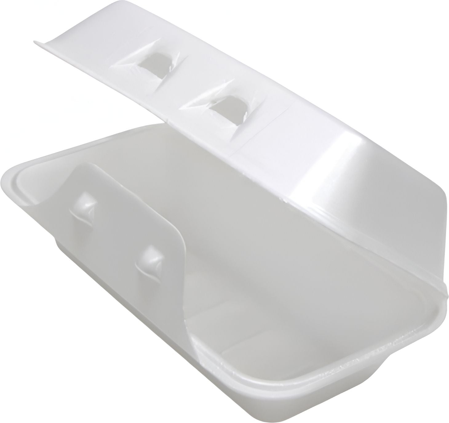 Pactiv Evergreen - 8.8 x 5.5 x 3" White, PS Foam SmartLock® Hinged Lid Container, 220/cs - YHLW01880000