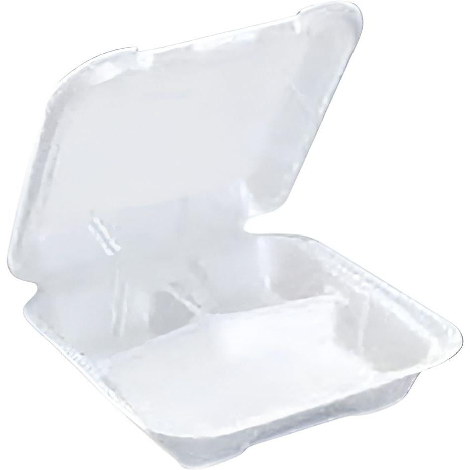 CKF Inc. - 8 x 8" Medium Deep Foam Hinged 3 Compartment Take Out Container, 200/Cs - 87546