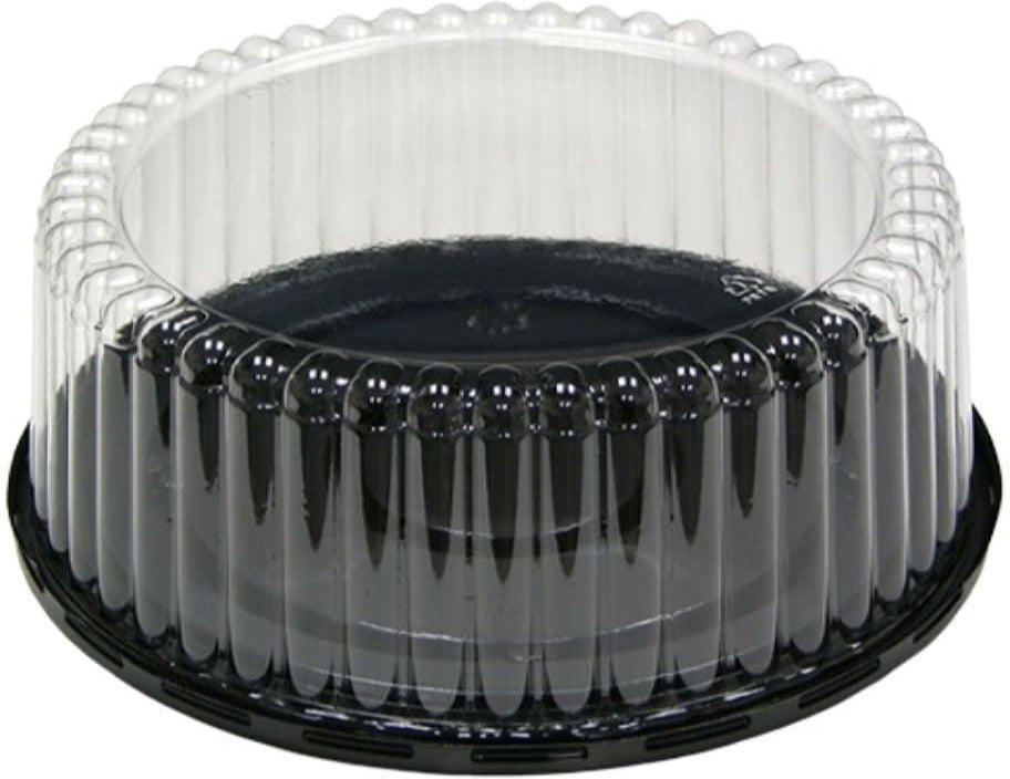 Pactiv Evergreen - 3.5" Swirl Dome with 10" Black Base for 8" Cake, 100/Cs - 10B35