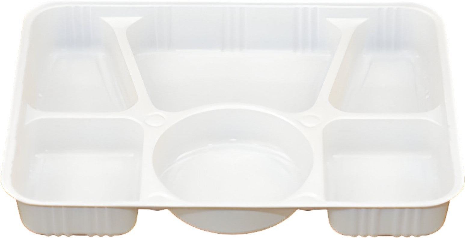 Vespa - 11" x 8.25" x 1.38" 6 Compartment Plastic Tray, 400/Cs - VEL-029B