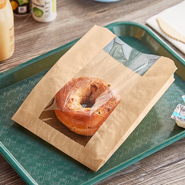 6.5" x 2" x 8.5" Grease Resistant Window Bag, 500/Case - 300116