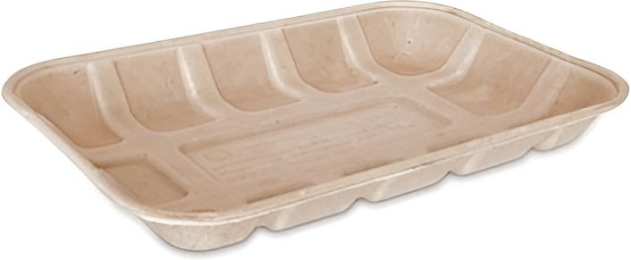 CKF Inc. - EC102 8.1" x 5" x 0.7" Pulp Pack Bagasse Tray , 500/cs - 44770