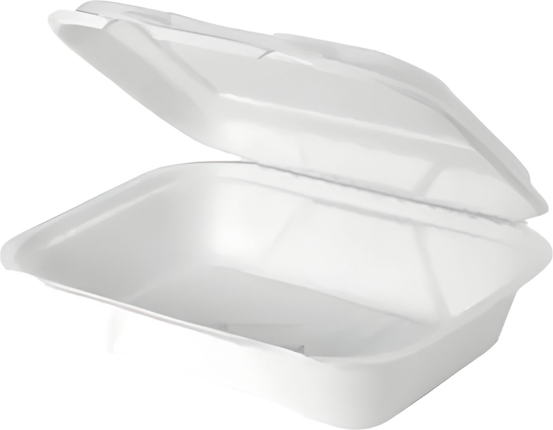 Genpak - 9.1" x 5" x 3" White Harvest Fiber Hoagie Pulp Hinged Container, 250/Cs - HF219