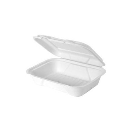 9.6 x 6.2 x 2.6 Bagasse Hinged Container, 200/cs - HF206