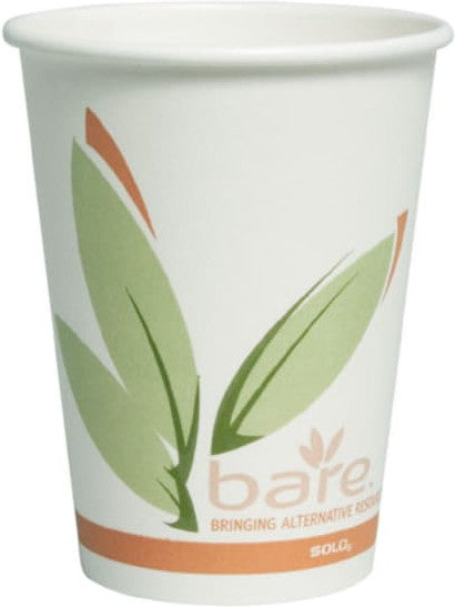 Dart Container - 12 Oz Solo Bare Eco-Forward Paper Hot Cups, 1000/cs - 412RCN-J8484