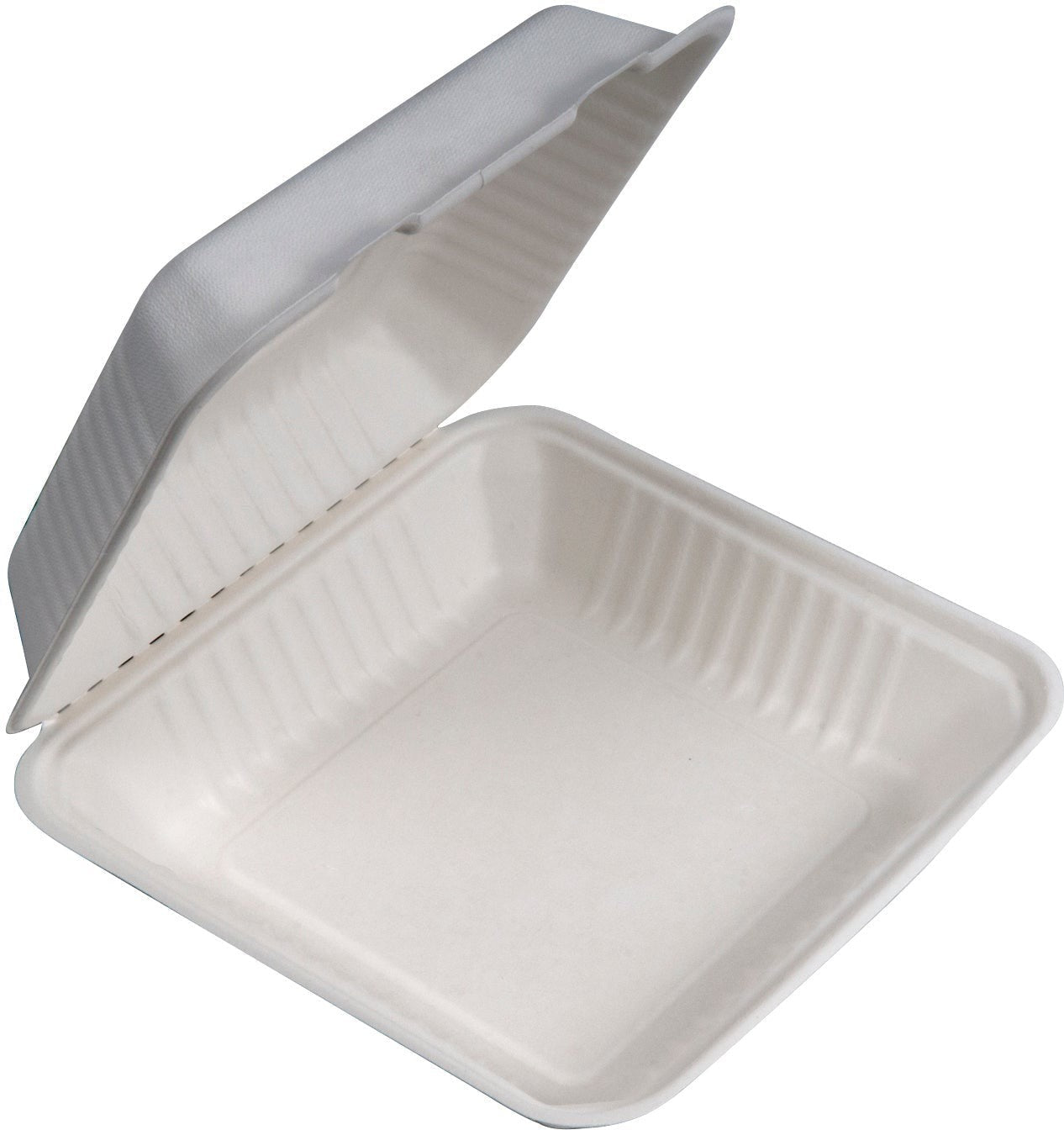 YesEco - 9" Bagasse Food Clam Hinged Container, 200/Cs - BAG-9-200CLN