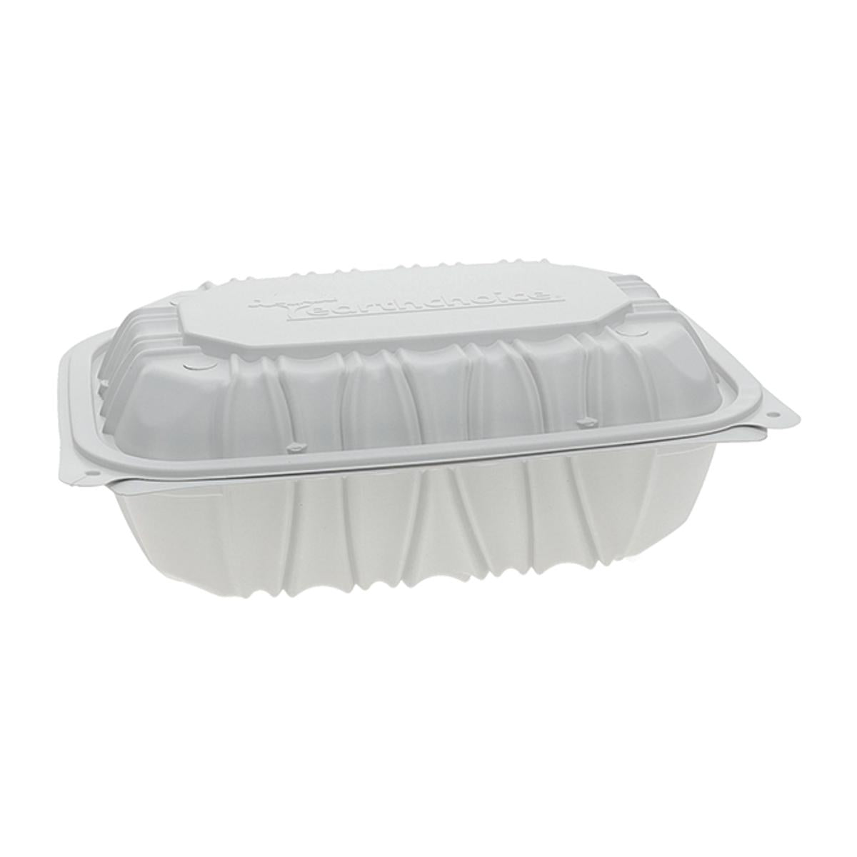 9 x 6 x 3.1 MFPP White Hinged Hoagie Container, 170/cs - YCNW0205