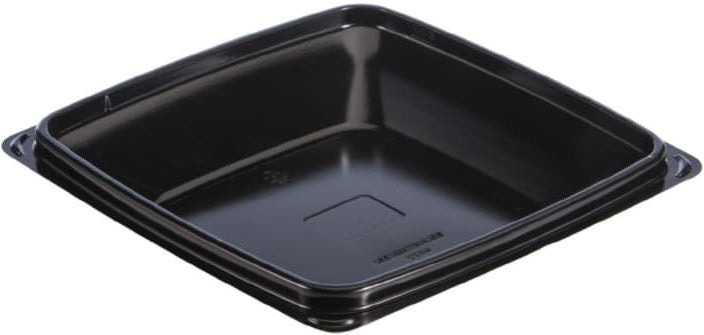 Dart Container - Expressions 7.5" Square Black Plastic Containers, 300/Cs - 972012-PM04