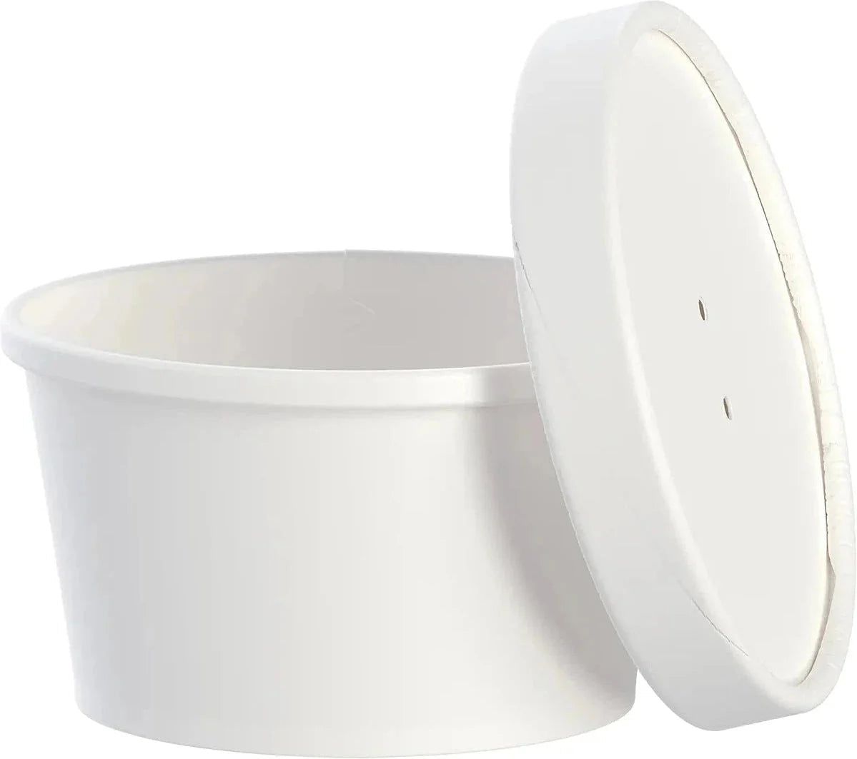 Dart Container - 8 Oz White Squat DSP Paper Food Container and Lid Combo Pack, 250/Cs - KHSB8A-2050