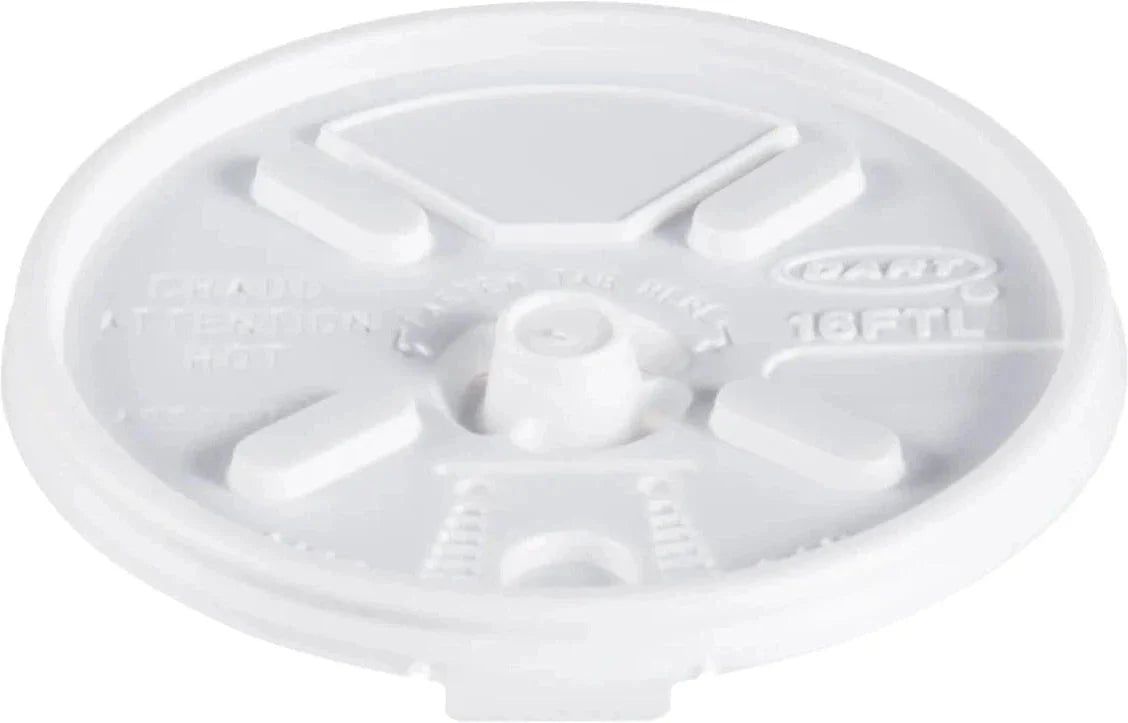 Dart Container - 12-24 Oz HIPS Plastic White Lift 'n' Lock Lid, 1000/Cs - 16FTL