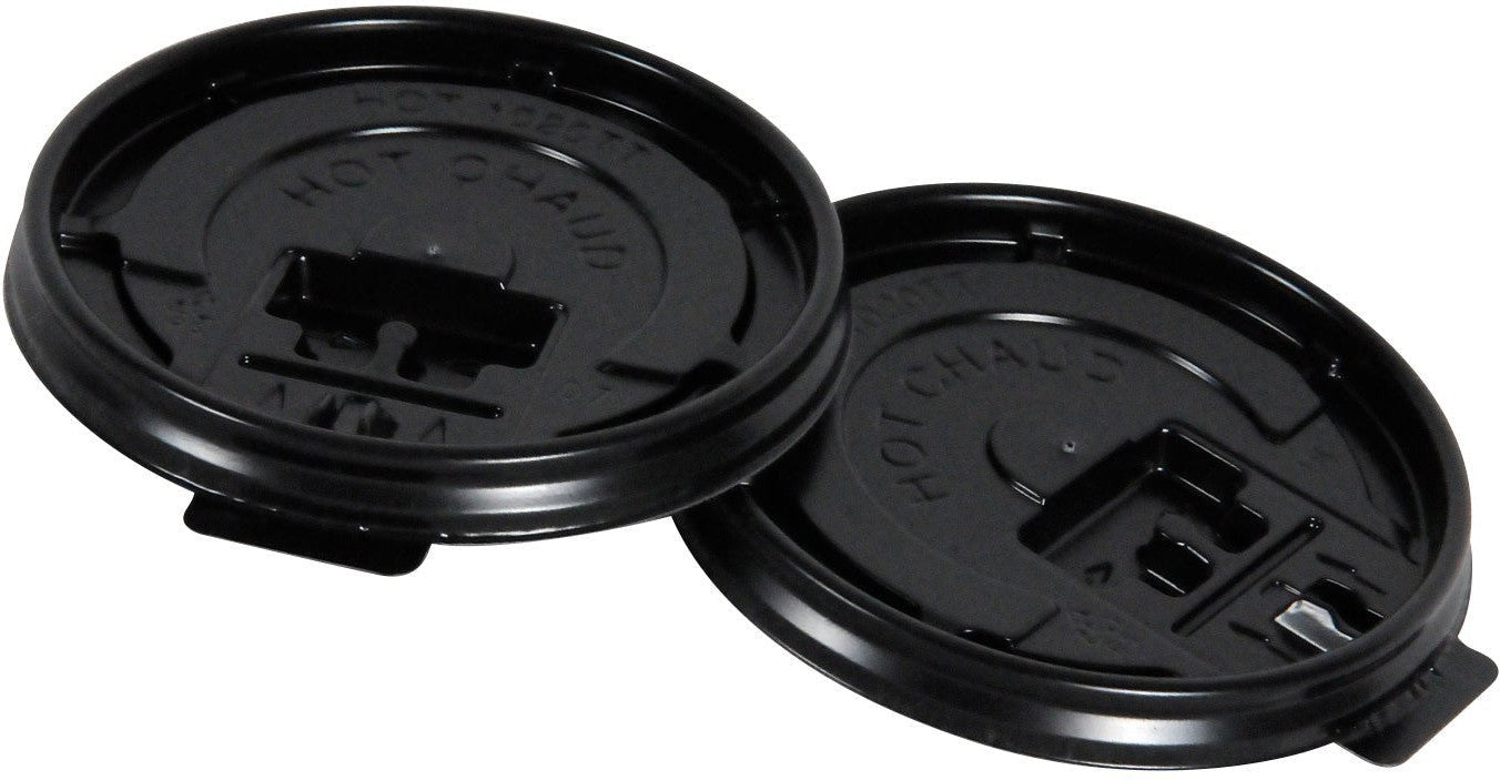 YesEco - 3.5" Black Tear Tab Hot Lid, 1000/Cs - HOT1020TT-BLK