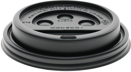 Pactiv Evergreen - Black Dome Lid Fits 10-20 Oz Hot Paper Cup, 1000/Cs - DDL120BLD