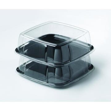 Sabert - 16" Mozaek Black Square Plastic Platter, 25/cs - 9316