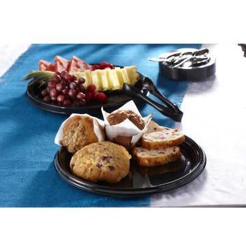 Sabert - 18" Onyx Black Round Plastic Platter, 36/Cs- 9918