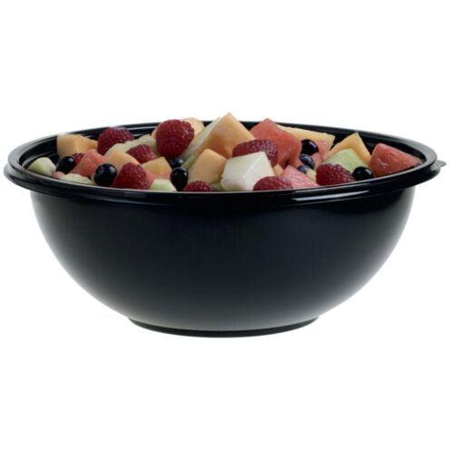 Sabert - 160 Oz Plastic Black Round Catering Bowls, 50/ Cs - 92160A50