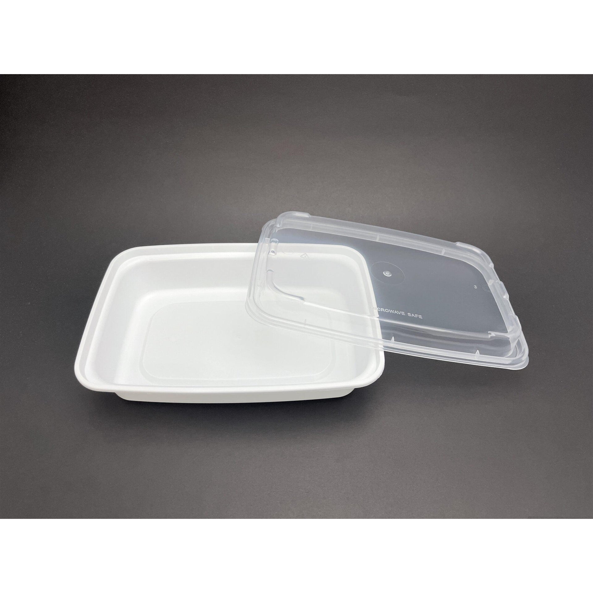 16 Oz White Rectangular Container & Lids, Combo, 150/case - PCMT16