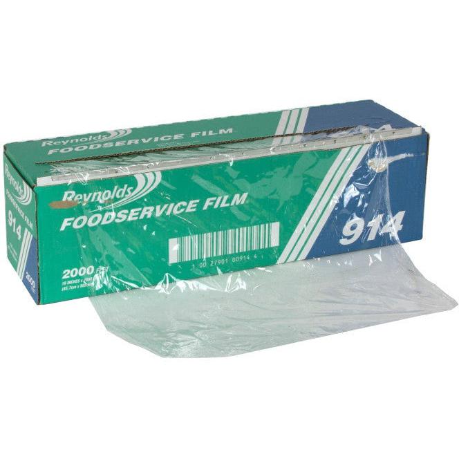 Reynolds Wrap - 18" x 2000ft Food Service Plastic Film Wrap with Metal Serrated Cutter, 2000ft/rl - 914