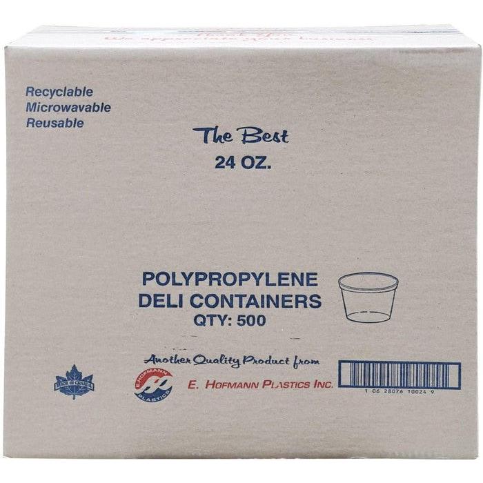 E. Hofmann Plastics - 24 Oz PP Clear Deli Containers, 500/Cs - HT24.99