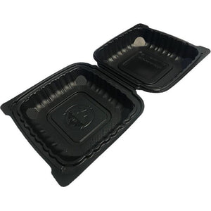PCMPAK - 8" X 8" MFPP Microwavable Hinged Lid Container with 1 Compartment, 180/Cs - SL-81