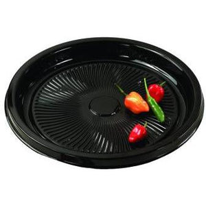 Sabert - 12" Black Flat Round Platter, 36/Pc - 9512